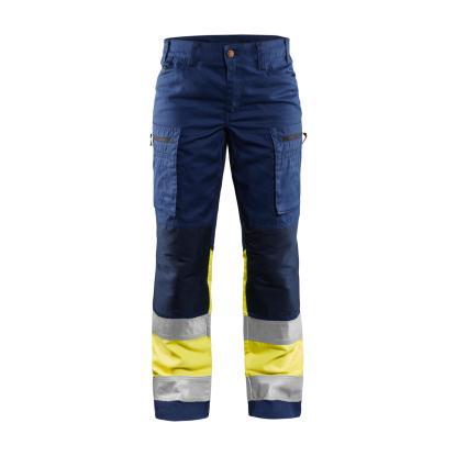 Blåkläder 7161 dame high vis buks med stretch, marineblå/hi-vis gul
