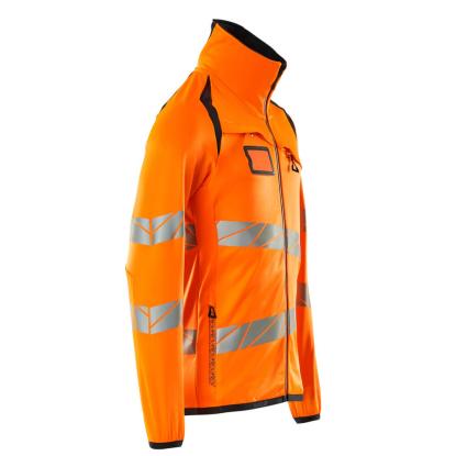 MASCOT ACCELERATE SAFE fleecetrøje med lynlås, hi-vis orange/mørk marine