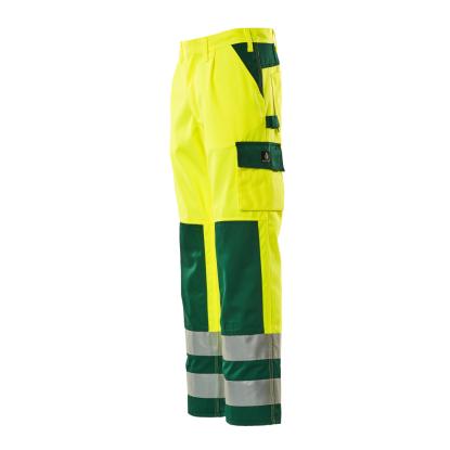 MASCOT SAFE COMPETE Olinda arbejdsbukser med knælommer, hi-vis gul/grøn