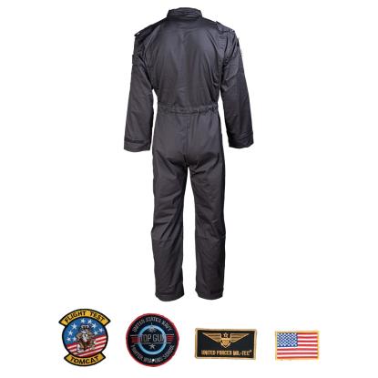 Mil-Tec pilot kedeldragt med patches, sort