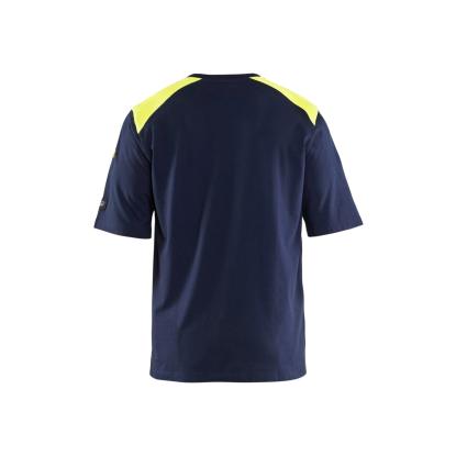 Blåkläder 3476 flammehæmmende t-shirt inherent, marineblå/hi-vis gul