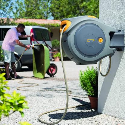 Hozelock Auto Reel Flowmax vægslangeboks, grå, 28 meter slange.jpg
