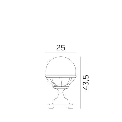 Norlys Bologna bedlampe, E27, IP54, sort