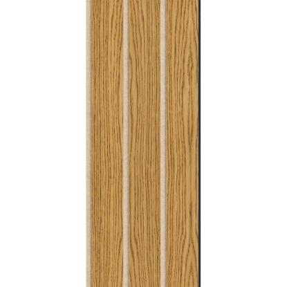 I-Wood Basic 3-lamel akustikpanel, brun olieret, beige filt og sort kerne, egefiner, 17 x 300 mm 