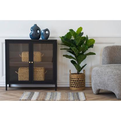 Dalby skab med 2 glaslåger, stål, 80 x 35 x 80 cm, sort