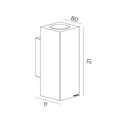 Norlys Sandvik væglampe, up/down, GU10, IP65, grafit