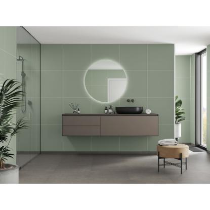 Fibo Colour vådrumspanel med 60 x 60 cm fliselook, 10 x 600 x 2400 mm, olivegreen extra matt