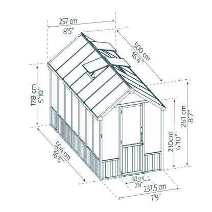 Canopia by Palram Natura drivhus, cedertræ/polycarbonat - 12 m²