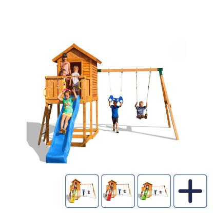 Fungoo MyHouse Move+ legetårn med gynger og rutsjebane