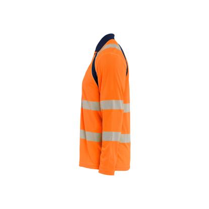 Blåkläder 3598 high vis UV polo lang ærme, hi-vis orange/marineblå