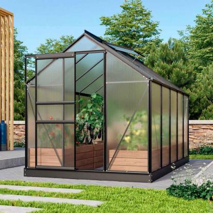 Vitavia Venus 6200 drivhus, sort , 6,2 m², 4 mm poly, inkl. sokkel