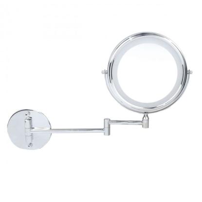Makeup spejl med LED, krom, Ø20 cm