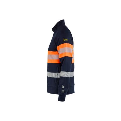 Blåkläder 3462 multinorm sweatshirt full zip inherent, marineblå/hi-vis orange