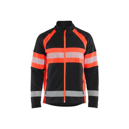 Blåkläder 4713 microfleece jakke, sort/hi-vis rød