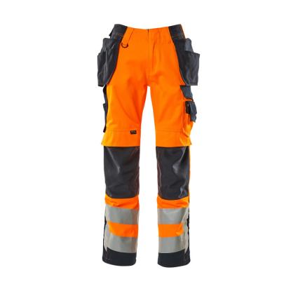 MASCOT SAFE SUPREME Wigan arbejdsbukser med hængelommer, hi-vis orange/mørk marine