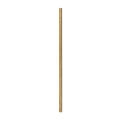 I-Wood afslutningsliste til 4-lamel akustikpanel, klar olieret, sort filt og sort kerne, egefiner, 17 x 67 mm