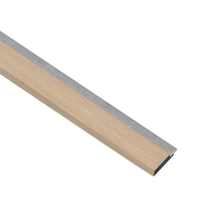 I-Wood afslutningsliste til akustikpanel, hvid olieret, grå filt og sort kerne, egefiner, 17 x 42 mm