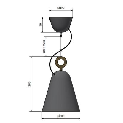 Herstal Bella pendel, Ø20 cm, E27, mat sort