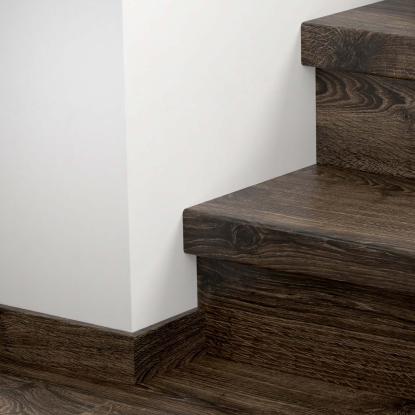 Pergo vinyl trappeafdækning/trappeforkantsprofil, Black City Oak, 1484 x 146 x 62 mm