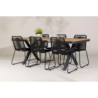 Venture Design Garcia havebord, sort/natur, 100 x 200 cm