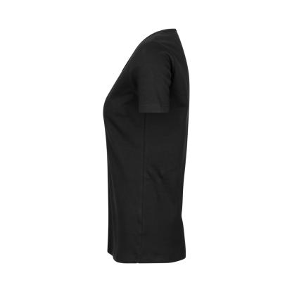 ID 0506 Interlock T-shirt med v-hals, dame, sort