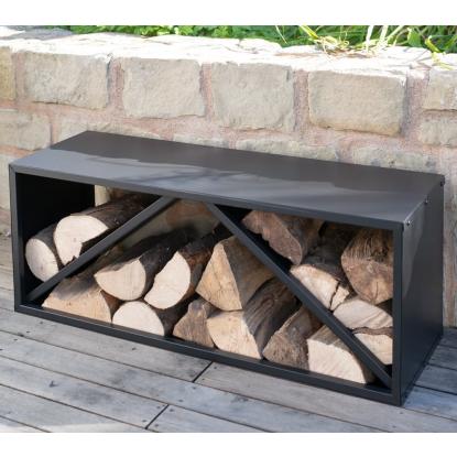 Westmann Adam L brændereol, pulverlakeret stål, sort, 40 x 104 x 34,5 cm