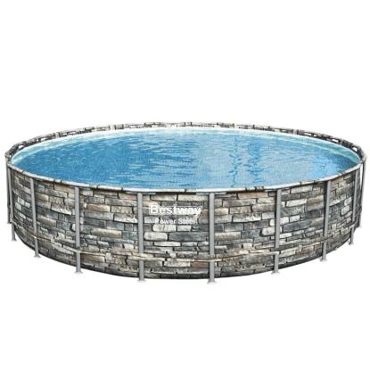 Bestway Power Steel pool sæt med filterpumpe, sten-look, Ø671 x 132 cm