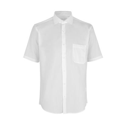 Seven Seas SS410 Poplin skjorte med korte ærmer, modern, hvid
