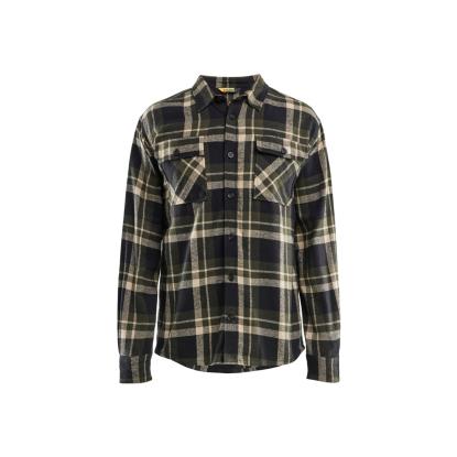 Blåkläder 3288 flannelskjorte, skovgrøn/sort