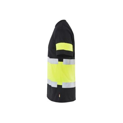 Blåkläder 3387 high vis t-shirt, sort/hi-vis gul