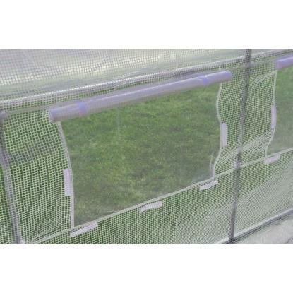 Drivhus med 6 myggenetvinduer, hvid, 4,5 x 2 x 2 meter - 9 m²