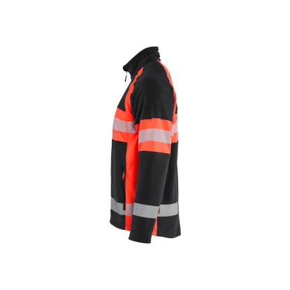 Blåkläder 4713 microfleece jakke, sort/hi-vis rød