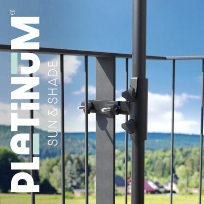 Platinum Sun & Shade balkonklemme til fladt lodret gelænder, Ø38 mm, antracitgrå