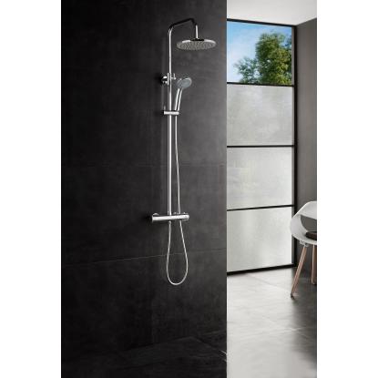 Nortiq brusesystem med termostat og 22 cm brusehoved, krom