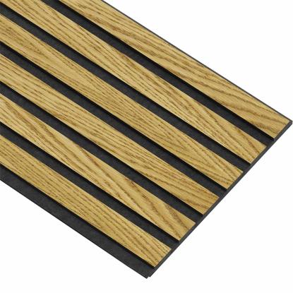 I-Wood Medio+ Original akustikpanel, brun olieret, sort filt og sort kerne, egefiner, 17 x 300 mm