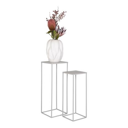 Blomsteropsats, stål, cool grey, sæt af 2
