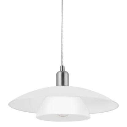 EGLO BRENDA pendel, Ø39,5 cm, E27, børstet stål/hvidt glas