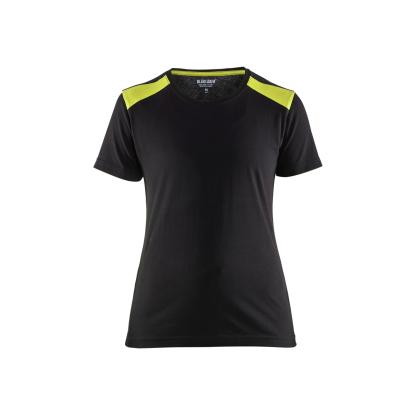 Blåkläder 3479 dame t-shirt, sort/hi-vis gul