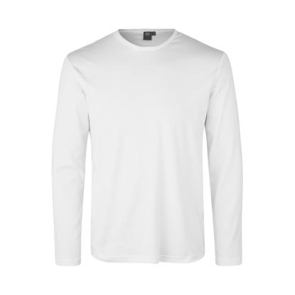 ID 0518 Interlock T-shirt med lange ærmer, hvid