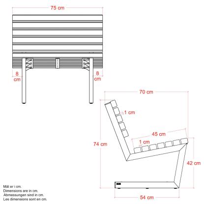 PLUS Siesta Living stol, sort, 75 cm