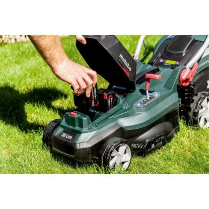 Metabo RM 36-18 LTX BL 36 plæneklipper, 36V, med 2 x 5,2 Ah batteri og lader