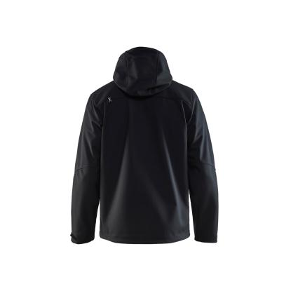 Blåkläder 4949 softshell jakke med hætte, sort/sølv