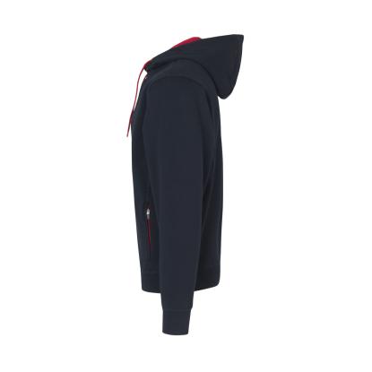 ID 0630 sweat cardigan med hætte, bonded, navy