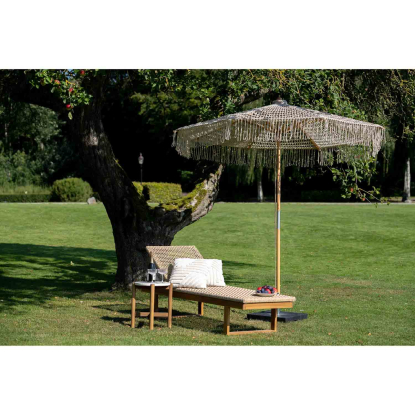 Martos hæklet parasol med cover, beige, Ø250 cm