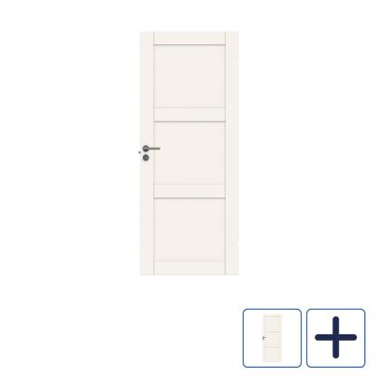 Swedoor Advance-line Unique 03L massiv fyldningsdør, glat, 40 mm, hvid - 204 cm høj