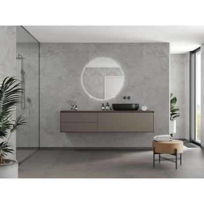 Fibo Stone vådrumspanel med 60 x 60 cm fliselook, 10 x 600 x 2400 mm, polished stone high gloss