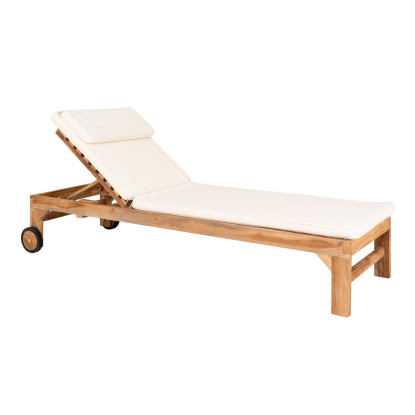 Andorra solvogn med hynde, teak, hvid