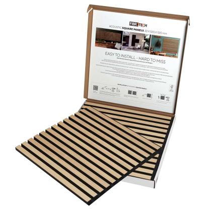 FibroTech Square akustikpanel, 520 x 520 mm, Ash - 2 stk.