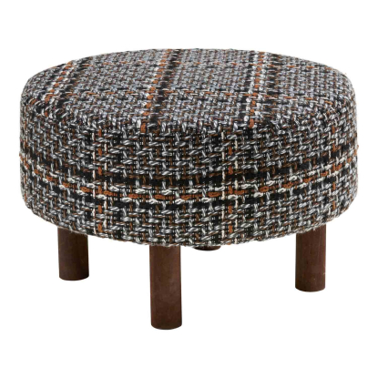 Falkirk puf, sort/hvid/brun, Ø50 cm