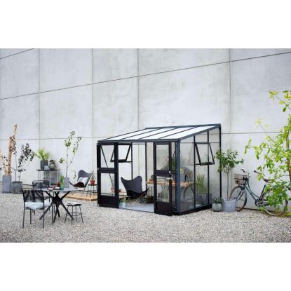 Juliana Veranda vægdrivhus 6,6 m², antracit/sort, 3 mm hærdet glas